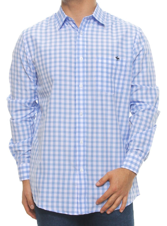 Camisa Cuadros Celeste