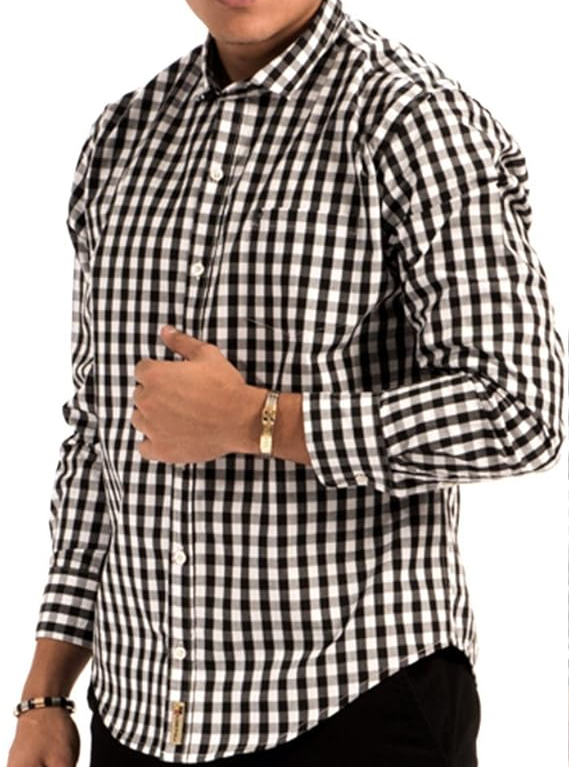 Camisa Cuadros Blanco y Negro